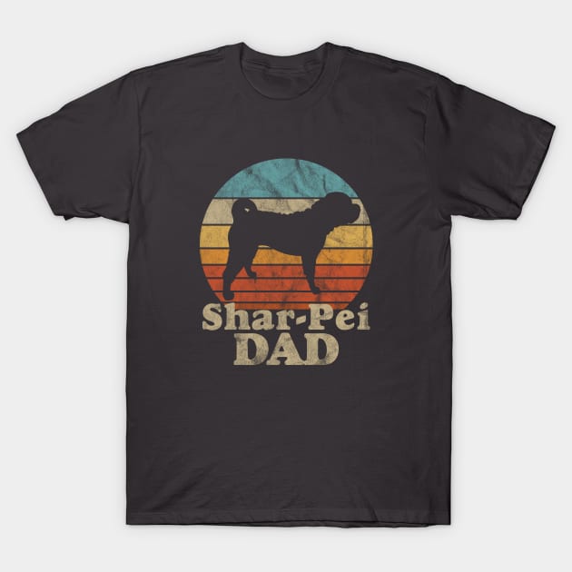 Vintage Eighties Style Shar-Pei Dad Distressed T-Shirt by Geekasms